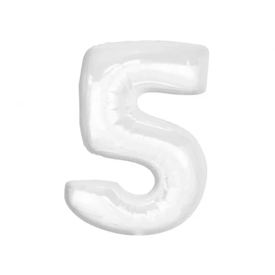 5-ös fehér fólia lufi 86 cm
