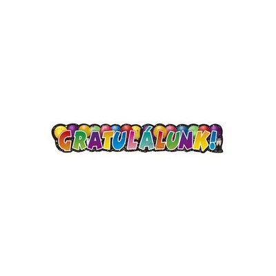 Gratulálunk! Feliratú Parti Banner - 148 cm x 28 cm