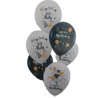 Happy Birthday latex lufi 6 db-os