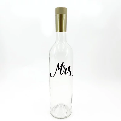 Borosüveg Arany Kupakkal -750ml - Mrs. - Átlátszó Boros palack