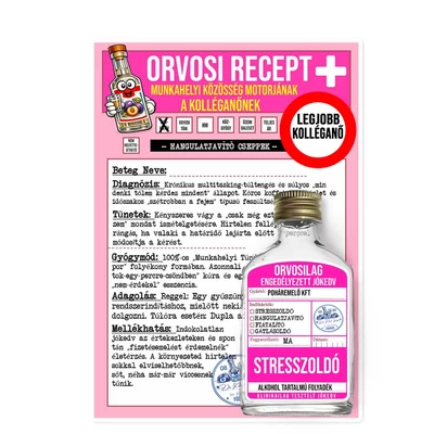 Vicces Orvosi Recept + Laposüveg – A Kolléganőnek
