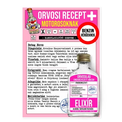 Vicces Orvosi Recept + Laposüveg – Motorosoknak