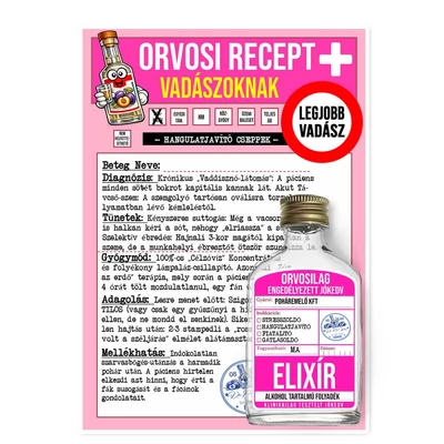 Vicces Orvosi Recept + Laposüveg – Vadászoknak