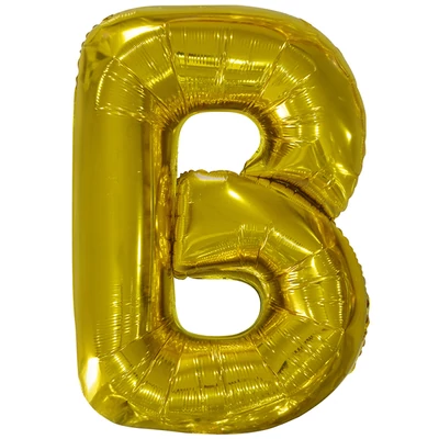 Fólia lufi "B" betű,arany , 86 cm