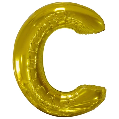 Fólia lufi "C" betű, arany, 86 cm