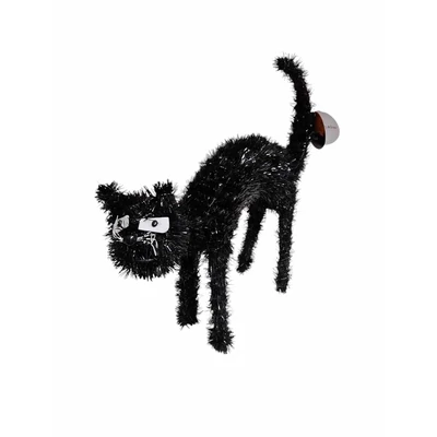 Halloweeni fekete macska figura 42 cm