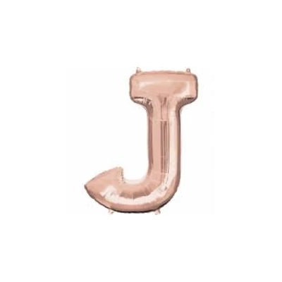 J betű fóli lufi, rose gold, 86 cm