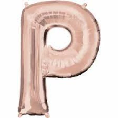 P betű fólia lufi, rose gold, 86 cm