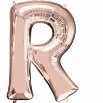 R betű fólia lufi, rose gold, 86 cm
