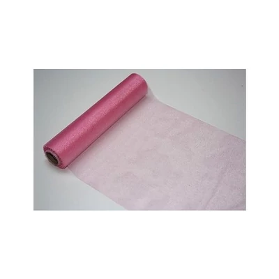 Sötét rózsaszín organza dekorációs tekercs, 10 m