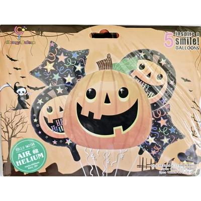 Halloween Tökös fólia lufi szett- 5 db