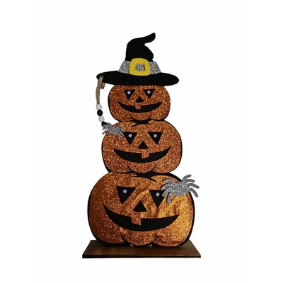 Halloween tök dekoráció glitteres, 33 cm