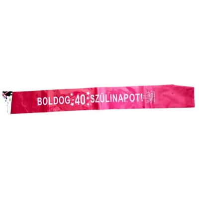 Boldog szülinapot   vállszalag 40 éveseknek ,pink színű