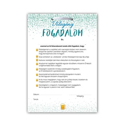  Vőlegény Fogadalom Legénybúcsús Ajándék Tábla