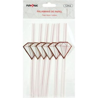 Gyémánt szívószál, 12 db- 19,5 cm