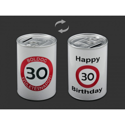 Persely konzerv Boldog 40. születésnapot