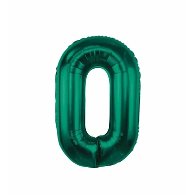 Zöld -0 as szám fólia lufi 85 cm