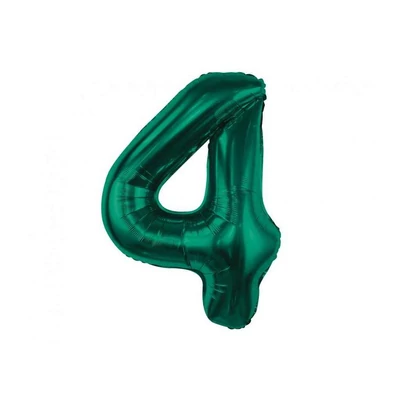 Zöld 4-es szám fólia lufi 85 cm