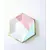 Hatszögletű papírtányér-rózsaszín- fehér-kék Hexagon, 22 cm