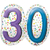 30-as Rainbow Birthday Szülinapi Számos Super Shape Fólia Lufi