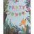 Happy party banner állatokkal,trópusi növényekkel