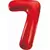  Piros 7 - es ,102 cm-es szám formájú óriás fólia lufi 