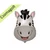 Zebra fej fólia lufi, 68 cm