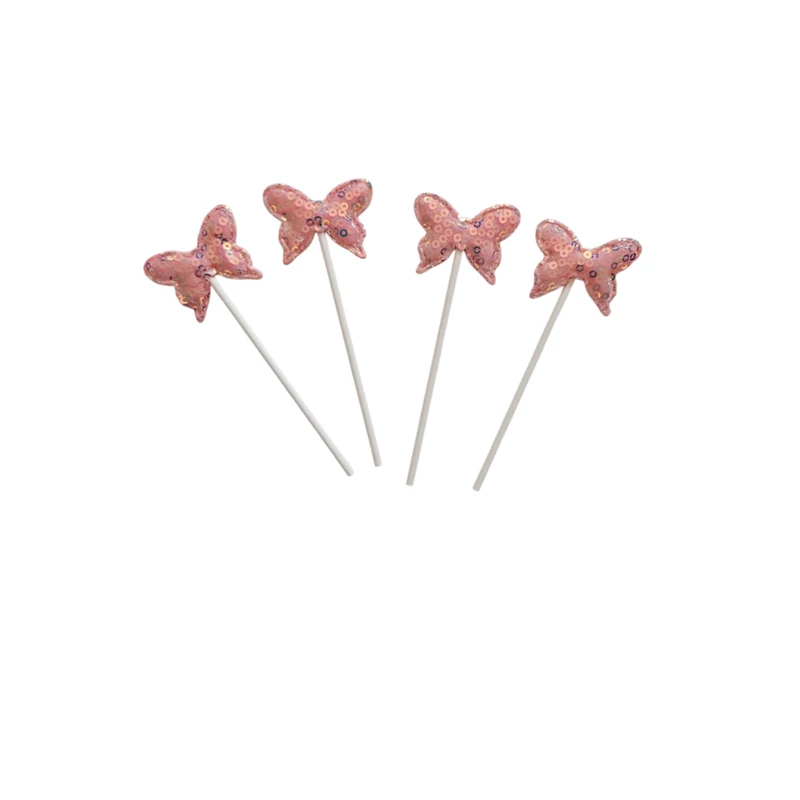 Pillangó torta beszúró, 11 cm – 4 db rózsaszín