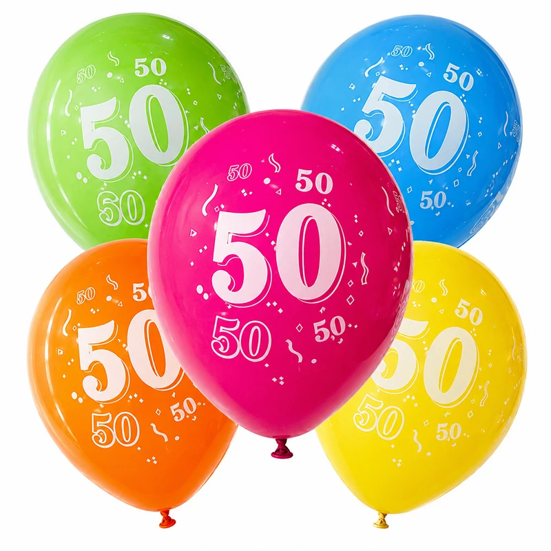 50-s számmal latex lufi ,vegyes színek