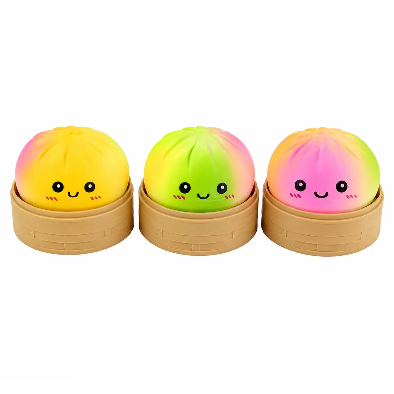 Szivárványos Glitter Squishy Gőzgombóc – meglepetés színű stresszoldó játék dobozban