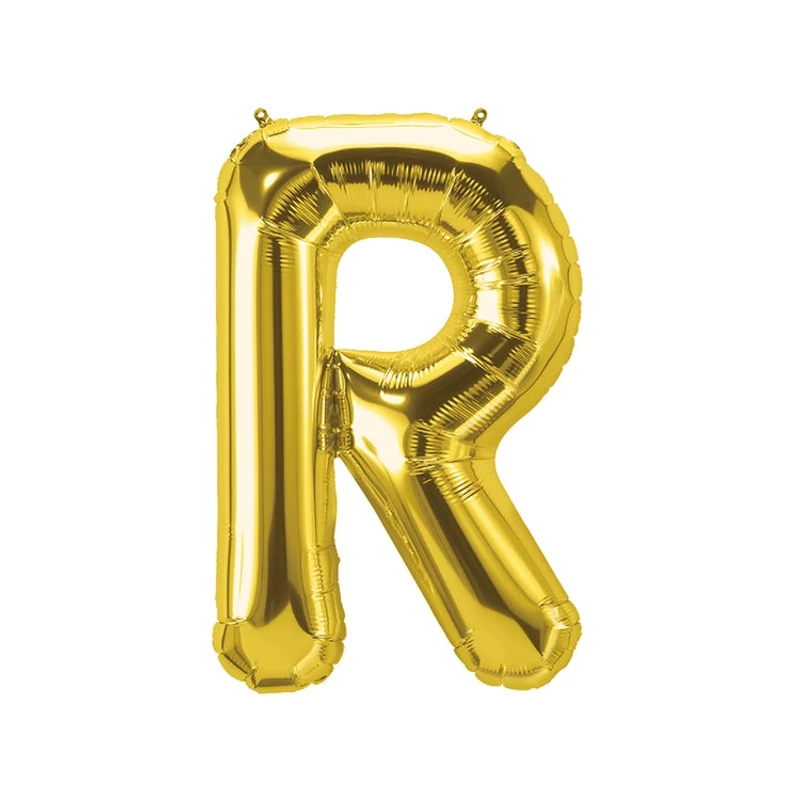 Fólia lufi "R" betű, arany, 86 cm