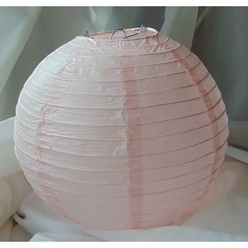 Halvány rózsaszínű gömb papírlampion 30 cm 