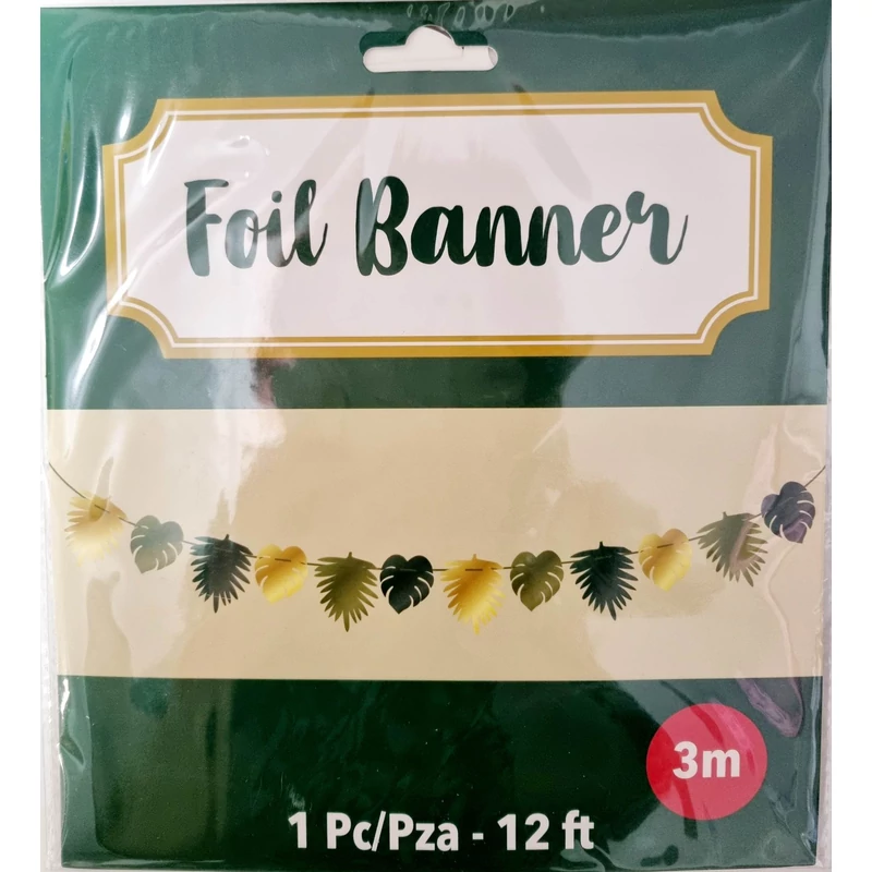 Pálmafa levél mintás zászló füzér,12 db