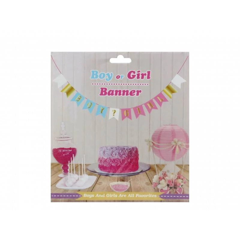 Boy and girl banner, kék- rózsaszín