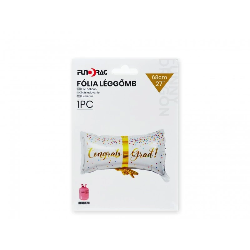 Lufi fólia oklevél Congrats Grad 68cm- ballagó lufi