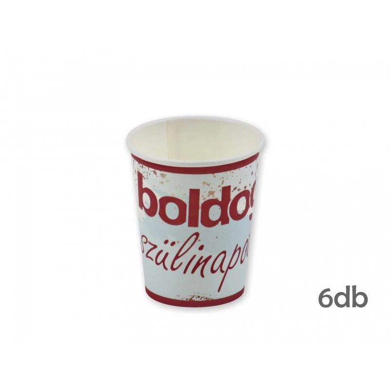Boldog szülinapot pohár kék árnyalattal, 6 db