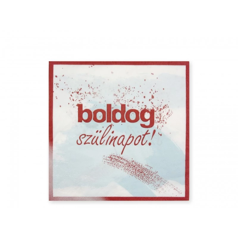 Boldog szülinapot  szalvéta kék árnyalattal  16 db  33 x 33cm 