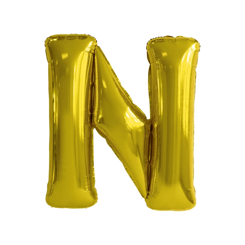 Fólia lufi "N" betű arany, 86 CM