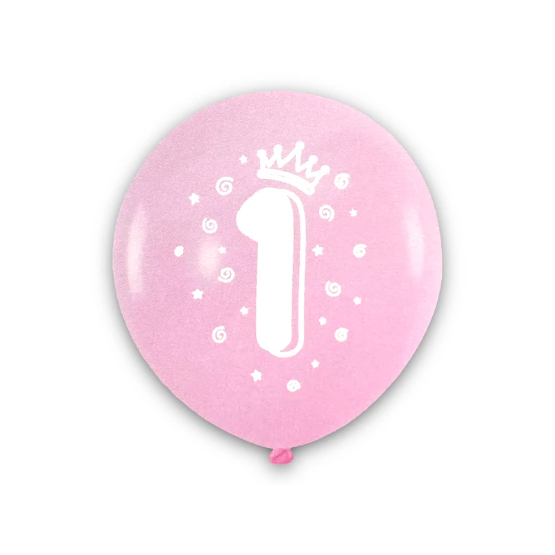 Első szülinapos rózsaszín, számos latex lufi, 6 db