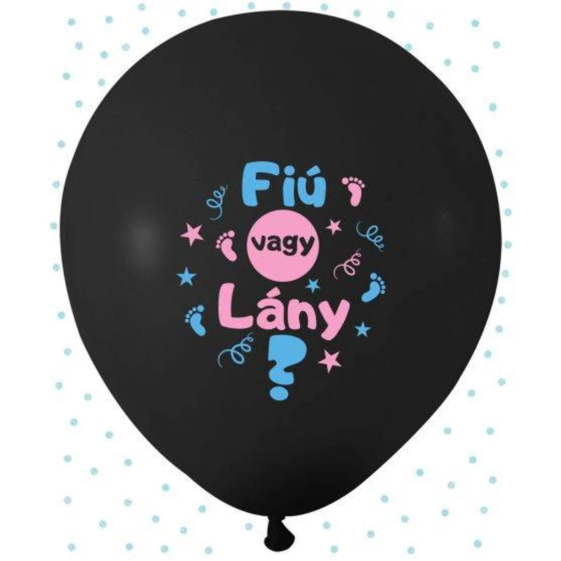 Babaváró fekete latex lufi  fiús   45 cm 
