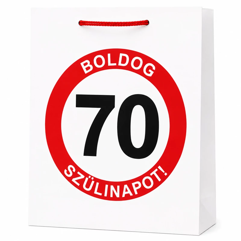 Sebességkorlátozó Ajándéktasak 70. Születésnapra – Boldog 70. Szülinapot!