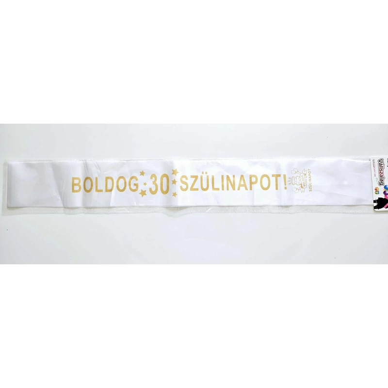 Boldog 30 szülinapot  vállszalag ,fehér arany felírattal