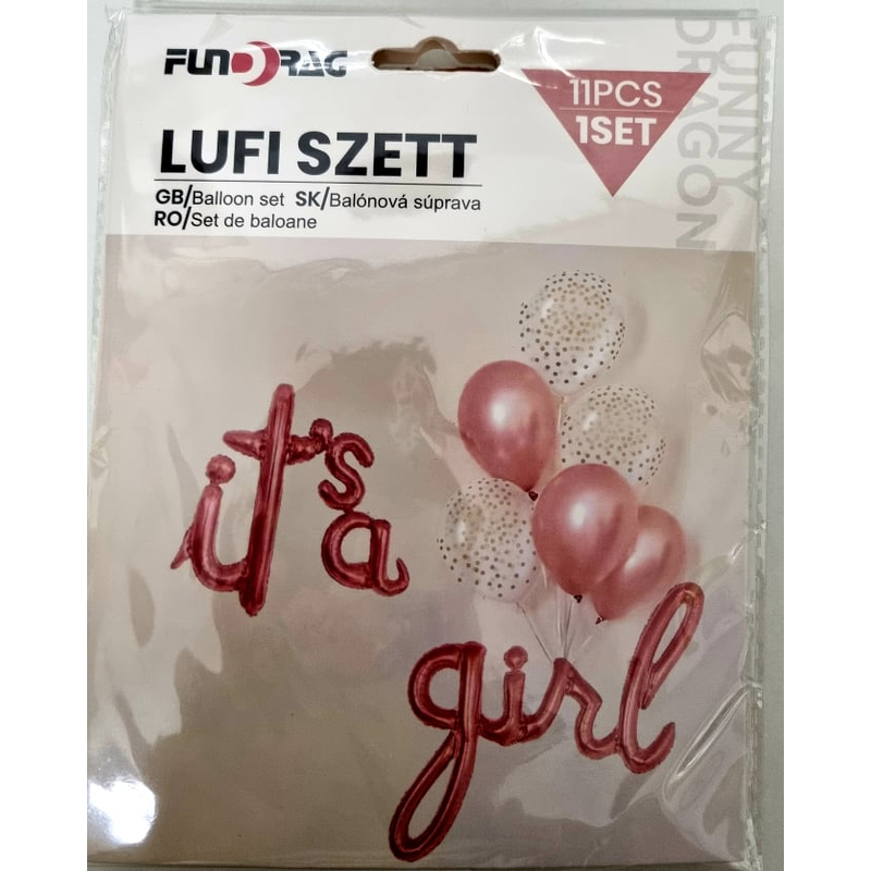 IT SA GIRL -ROSE GOLD SZÍNŰ LUFISZETT 11 db-os