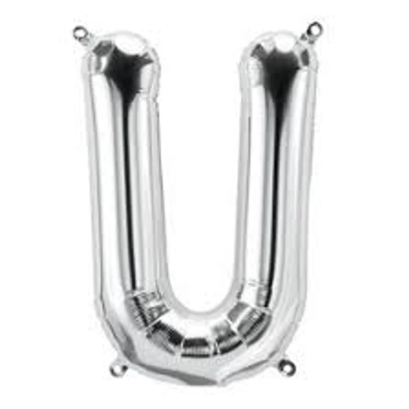 Fólia lufi "U" betű ezüst, 86 CM