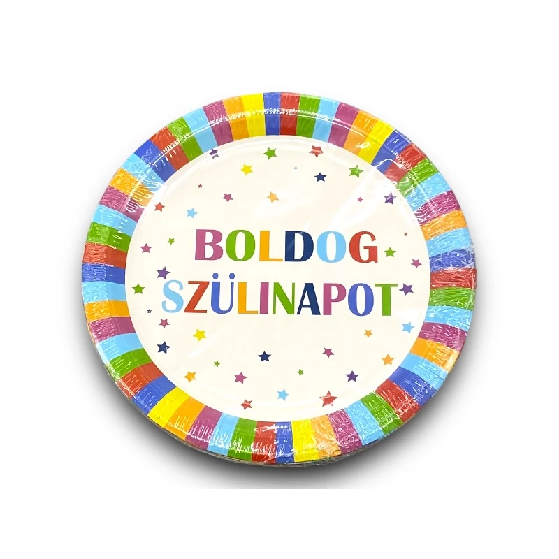 Boldog szülinapot -papír tányér 18 cm