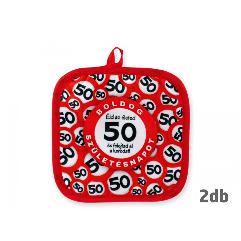 Boldog 50. Születésnapot edényfogó, 2 db