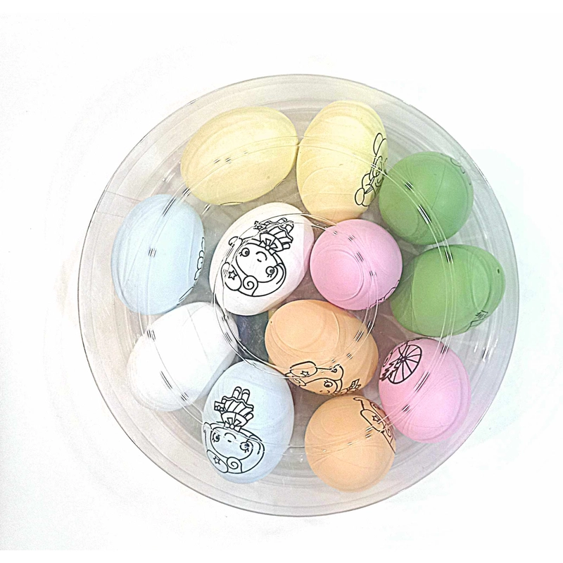12 db-os színezhető műanyag húsvéti tojás szett