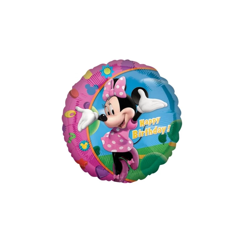 Minnie - Happy Birthday - fólia lufi, 43 cm