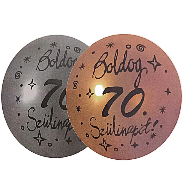 Boldog születésnapot 70 éveseknek  latex lufi - arany ezüst - 