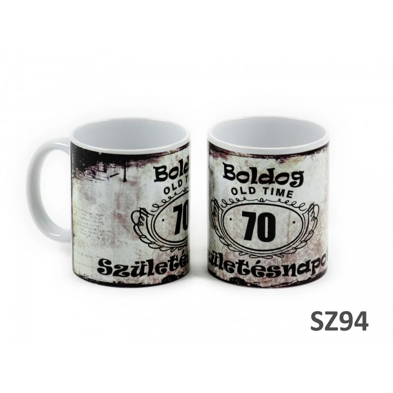 Boldog 70 születésnapot bögre -Old -Time-